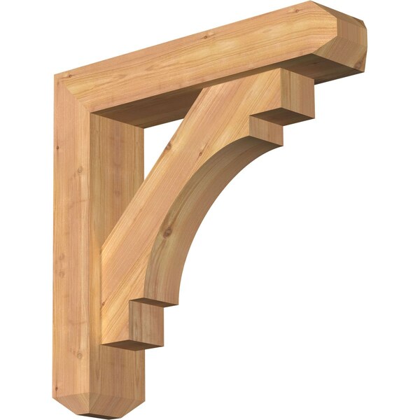 Ekena Millwork Merced Craftsman Smooth Bracket w/ Offset Brace, Western Red Cedar, 5 1/2"W x 24"D x 24"H BKT0604X24X24MRC04SWR - main